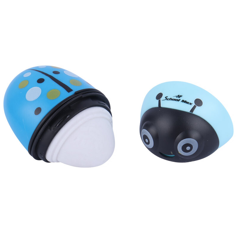 پاک کن و تراش مخزن دار AF School Max Ladybug AF030 بسته 16 عددی