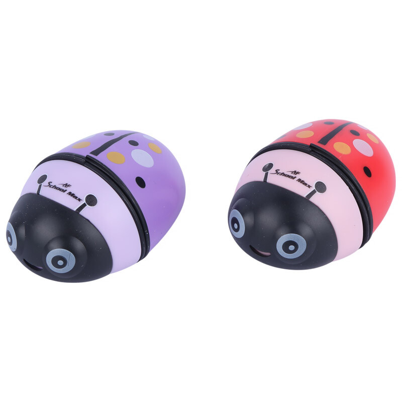 پاک کن و تراش مخزن دار AF School Max Ladybug AF030 بسته 16 عددی