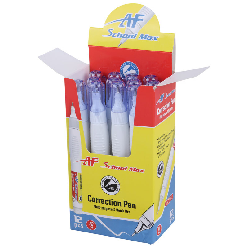 غلط گیر قلمی School Max AF325 12ml بسته 12 عددی