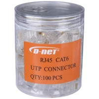 سوکت شبکه D-Net RJ45 Cat6 UTP بسته 100 عددی