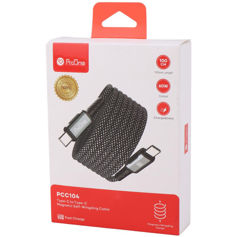 کابل تبدیل فست شارژ ProOne PCC104 Type-C to Type-C 60W 1m