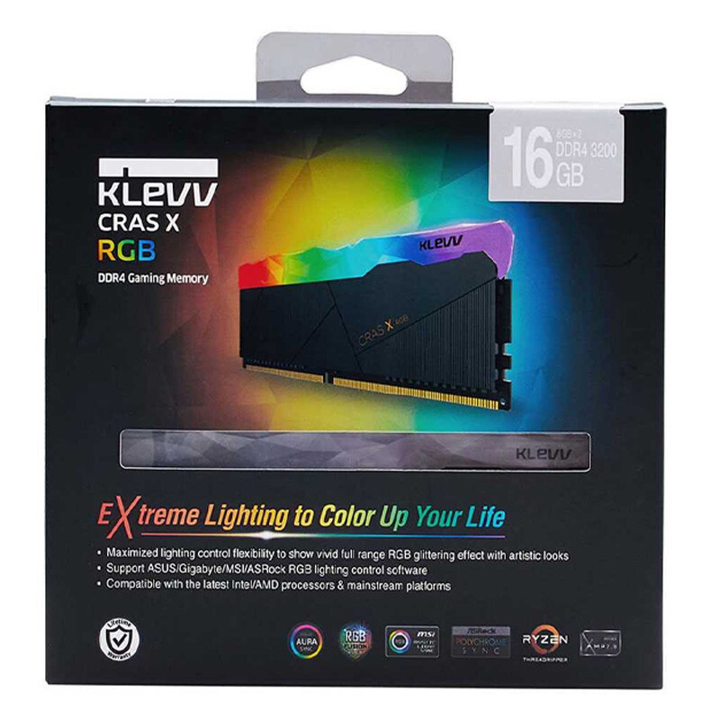 رم کامپیوتر Klevv CRAS X RGB DDR4 16GB 3200MHz CL16 Dual