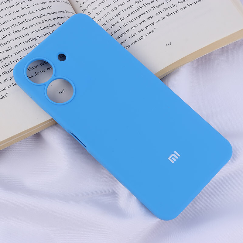 قاب سیلیکونی اصلی زیربسته شیائومی Redmi 13C / Poco C65 محافظ لنزدار