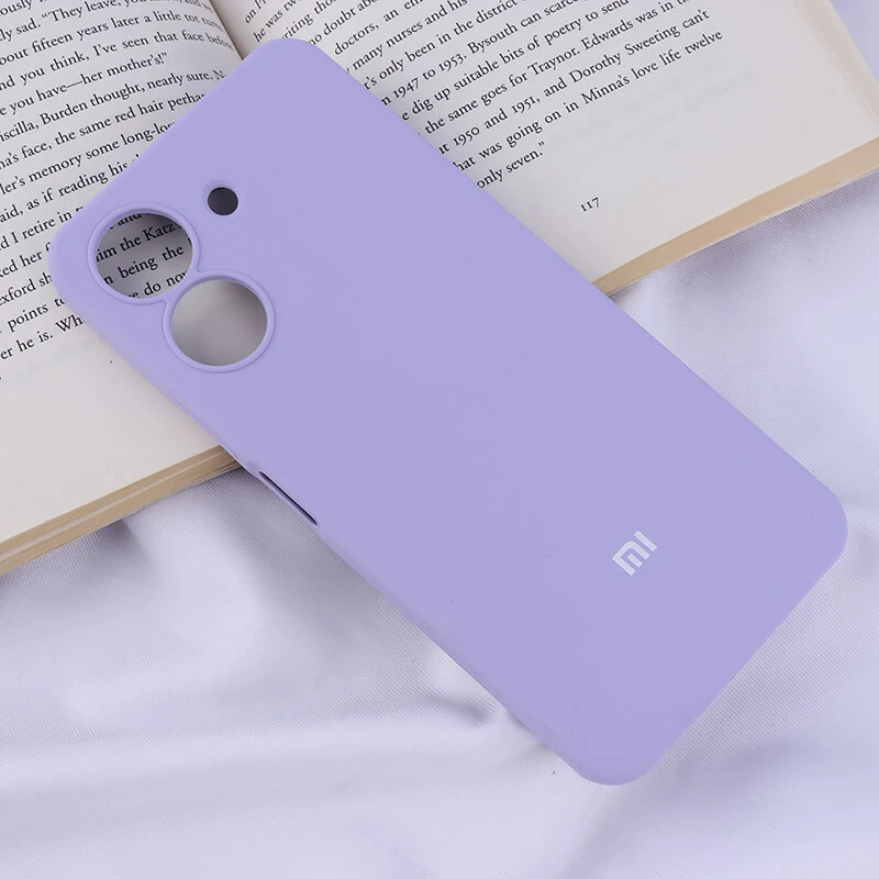 قاب سیلیکونی اصلی زیربسته شیائومی Redmi 13C / Poco C65 محافظ لنزدار