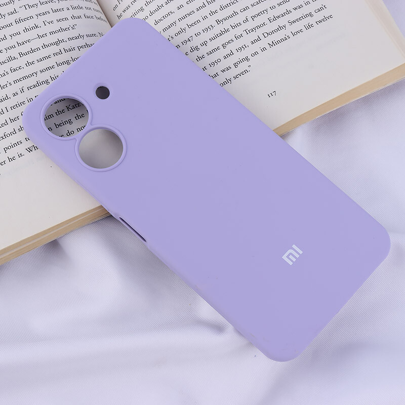 قاب سیلیکونی اصلی زیربسته شیائومی Redmi 13C / Poco C65 محافظ لنزدار
