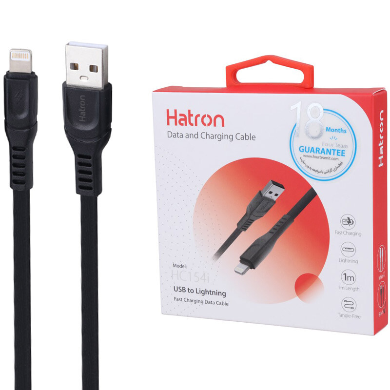 کابل آیفونی فست شارژ Hatron HC154I 2.4A 1m