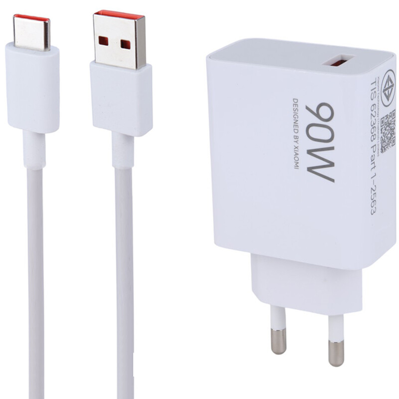 شارژر دیواری 90 وات شیائومی MDY-15-EM 3A سرجعبه + کابل تایپ سی