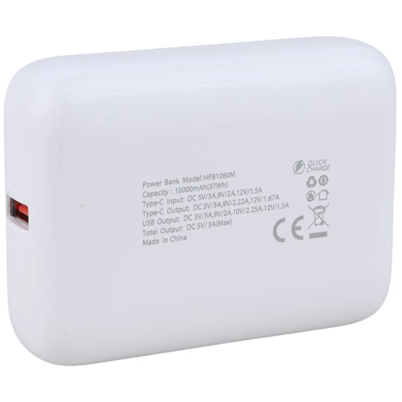 پاور بانک فست شارژ هترون HPB1060M QC PD 22.5W ظرفیت 10000 میلی آمپر ساعت