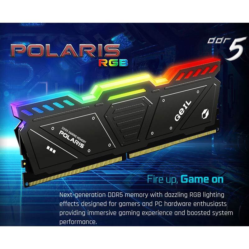 رم کامپیوتر گیل Polaris RGB DDR5 64GB Dual 5200MHz CL38