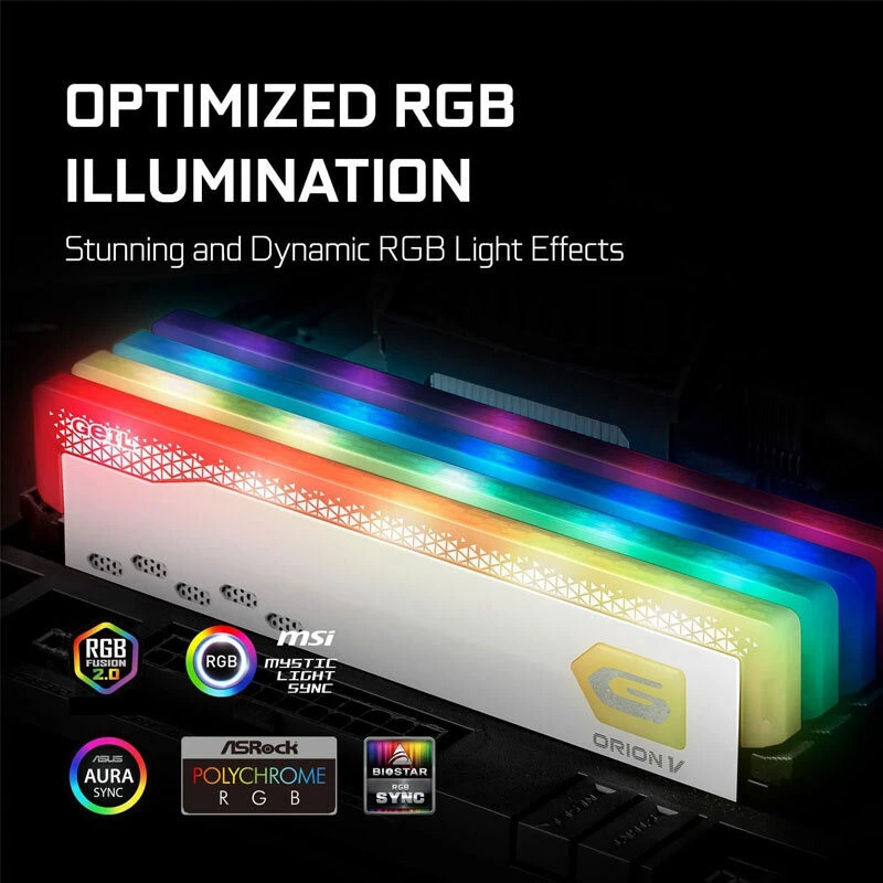 رم کامپیوتر گیل ORION V WHITE RGB DDR5 32GB Dual 6000MHz CL38