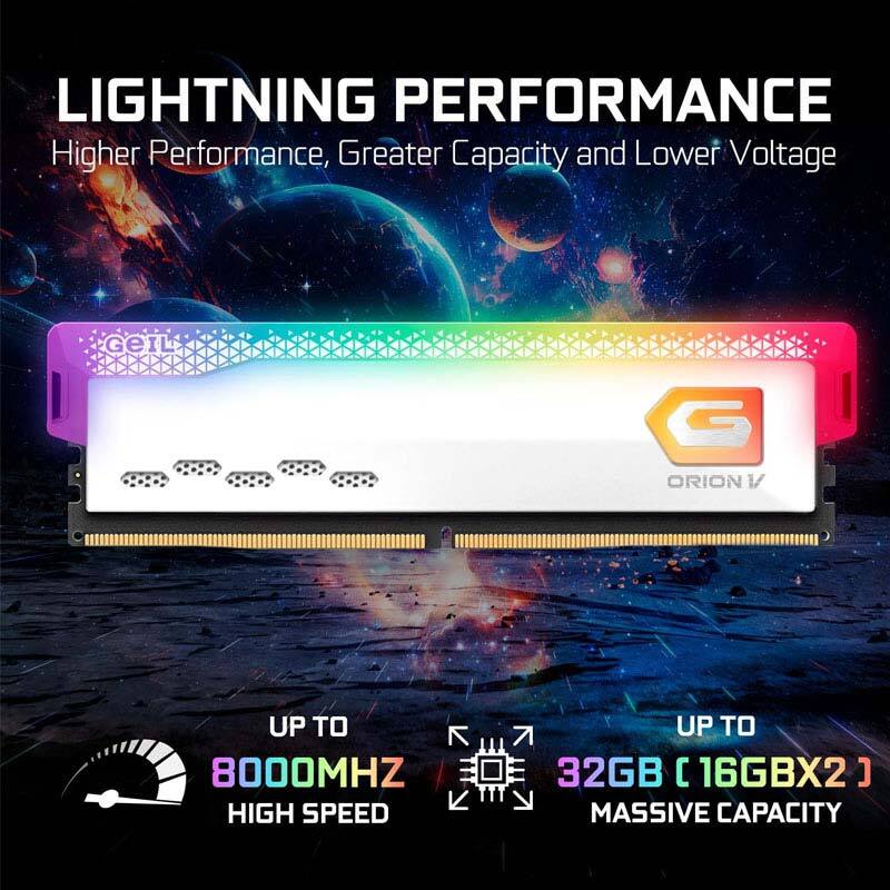رم کامپیوتر گیل ORION V WHITE RGB DDR5 32GB Dual 6000MHz CL38