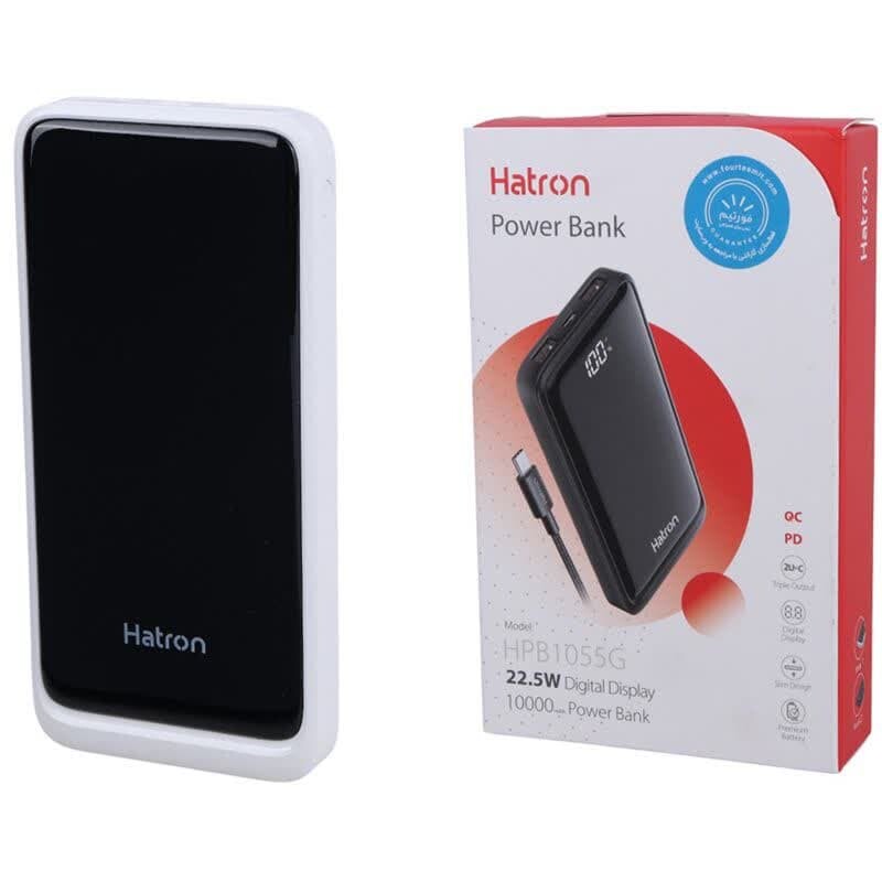 پاور بانک فست شارژ هترون HPB1055G PD QC 22.5W ظرفیت 10000 میلی آمپر ساعت