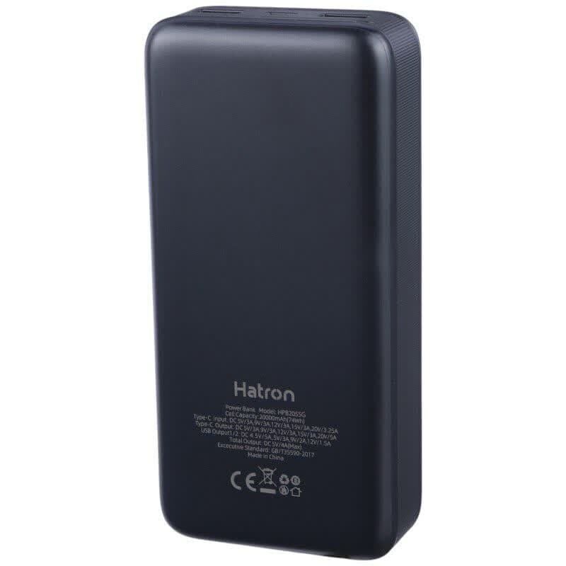 پاور بانک فست شارژ هترون HPB2055G PD QC3 100W ظرفیت 20000 میلی آمپر ساعت