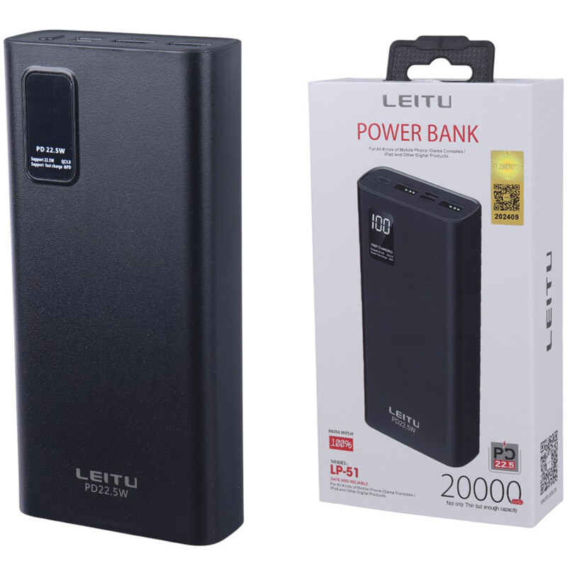 پاوربانک فست شارژ لیتو LP-51 QC3.0 PD 22.5W ظرفیت 20000 میلی آمپر ساعت