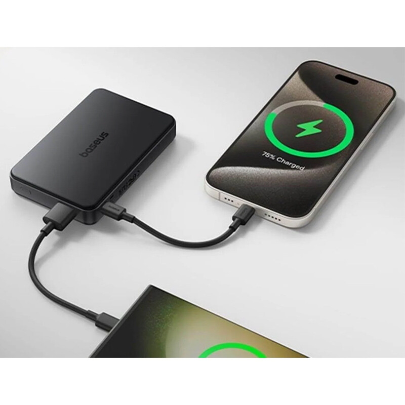 پاور بانک بی سیم فست شارژ باسئوس Airpow 2 Qi2 Magnetic P10080000123 22.5W ظرفیت 10000 میلی آمپر ساعت
