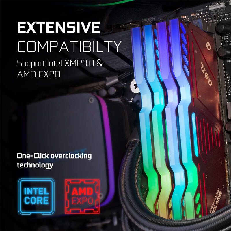 رم کامپیوتر گیل Polaris RED RGB DDR5 32GB Dual 5600MHz CL38