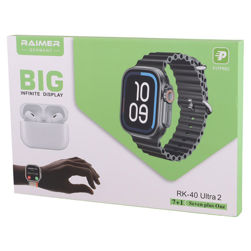 پکیج ساعت هوشمند و هندزفری بلوتوثی ریمر Raimer RK-40 Ultra2