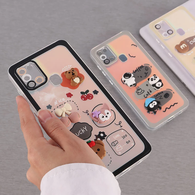 قاب هولوگرامی سامسونگ Galaxy A21s عروسکی برجسته محافظ لنزدار