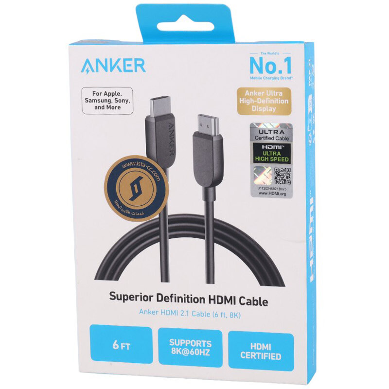 کابل HDMI 8K انکر A8742H طول 1.8 متر