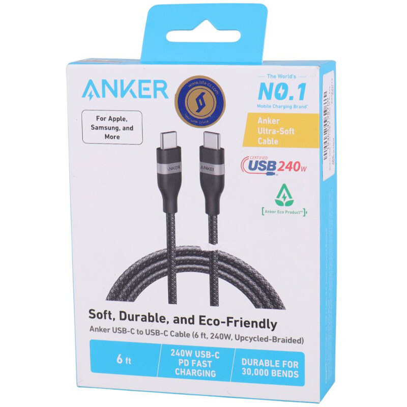 کابل تبدیل فست شارژ Anker A82E2 Type-C to Type-C PD 240W 1.8m