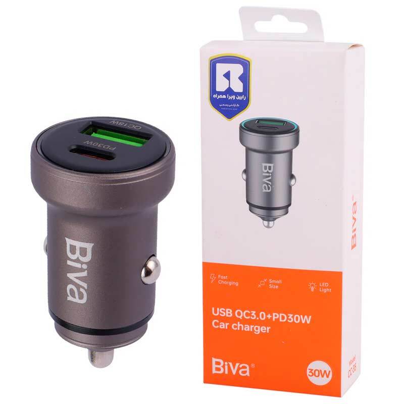 شارژر فندکی فست شارژ Biva CC-35 3A QC3.0 PD 30W