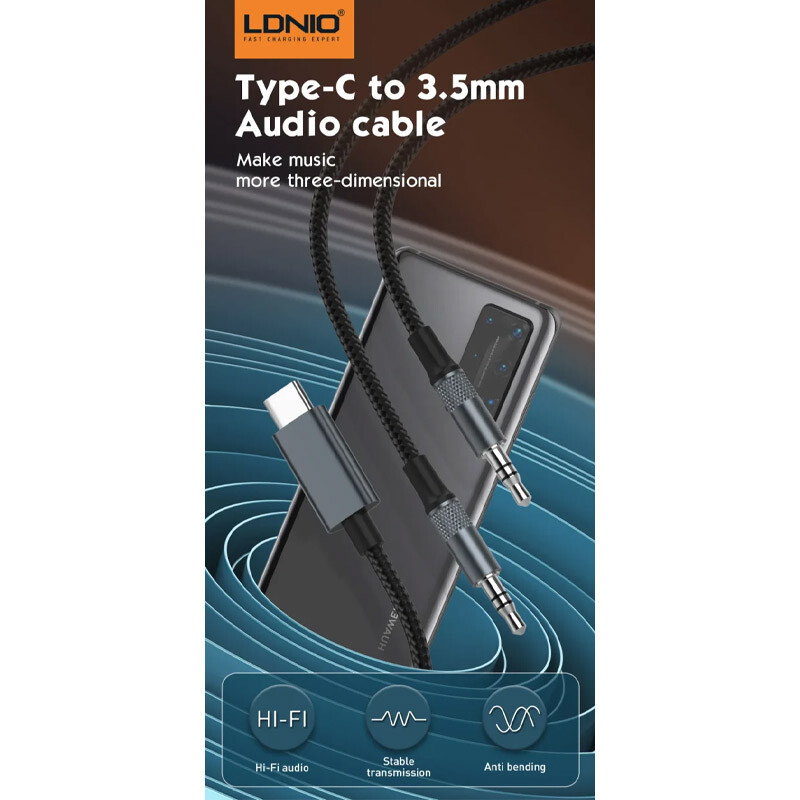 کابل تبدیل Type-C به AUX الدینیو LS-Y81c طول 1 متر