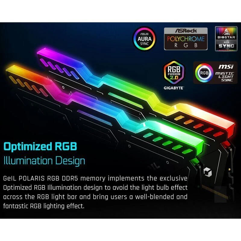 رم کامپیوتر گیل Polaris RGB DDR5 32GB Dual 4800MHz CL40