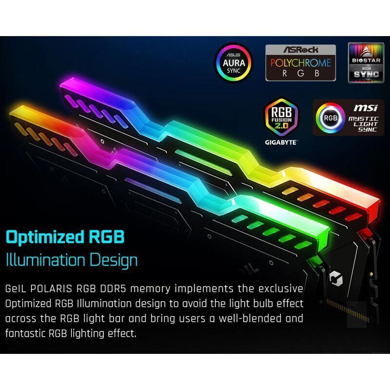 رم کامپیوتر گیل Polaris RGB DDR5 32GB Dual 4800MHz CL40