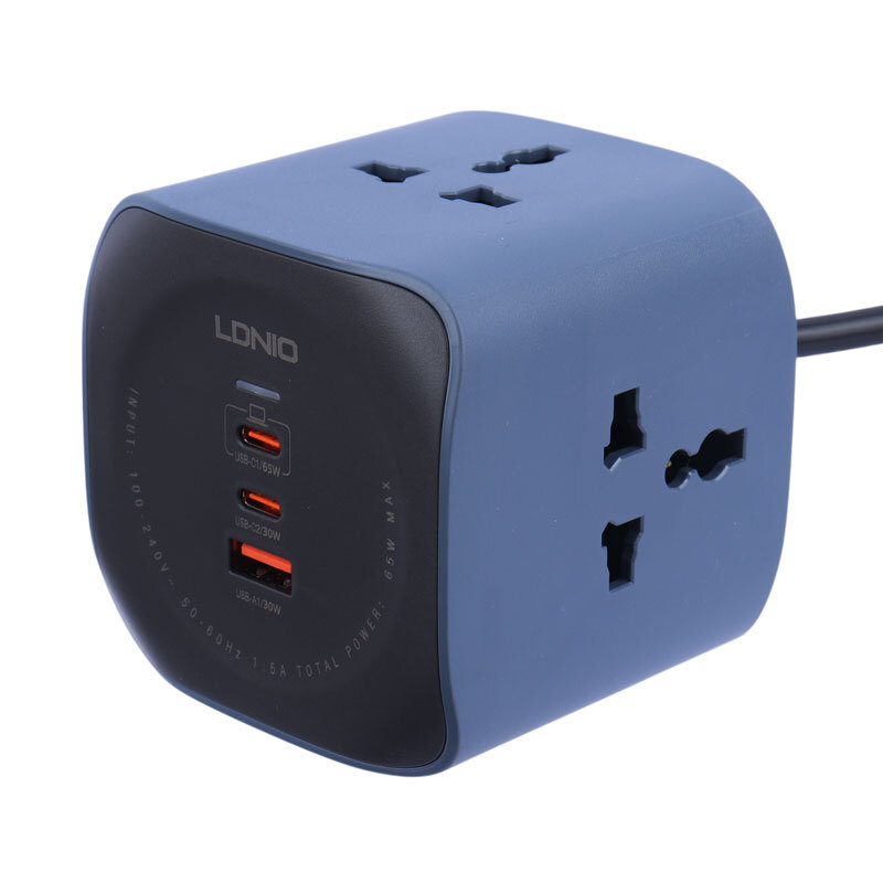 چند راهی 3 خانه الدینیو Universal Outlet SC3319 با کابل 2 متری + شارژر USB و Type-C