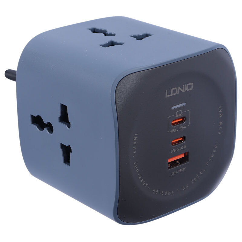 چند راهی 3 خانه الدینیو Universal Outlet SC3319 با کابل 2 متری + شارژر USB و Type-C
