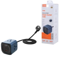 چند راهی 3 خانه الدینیو Universal Outlet SC3319 با کابل 2 متری + شارژر USB و Type-C