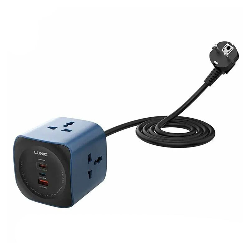 چند راهی 3 خانه الدینیو Universal Outlet SC3319 با کابل 2 متری + شارژر USB و Type-C