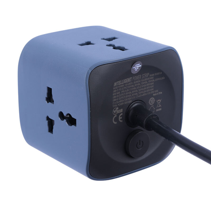 چند راهی 3 خانه الدینیو Universal Outlet SC3319 با کابل 2 متری + شارژر USB و Type-C