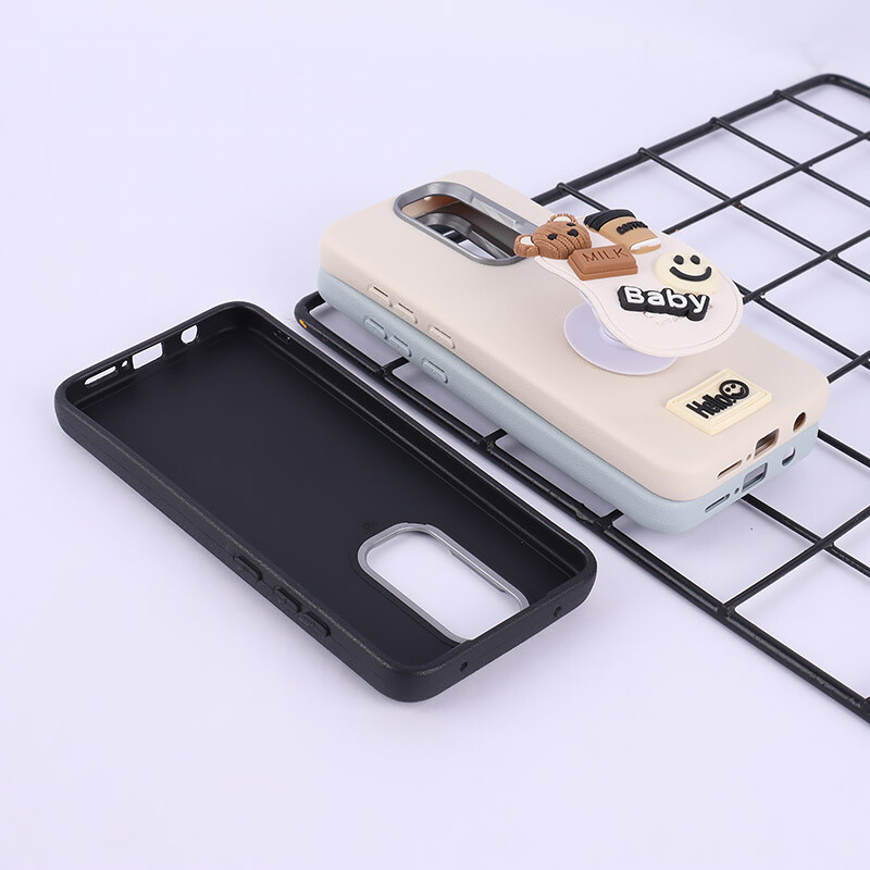 قاب چرمی ژله ای Leather شیائومی Redmi Note 8 Pro پاپ سوکت دار