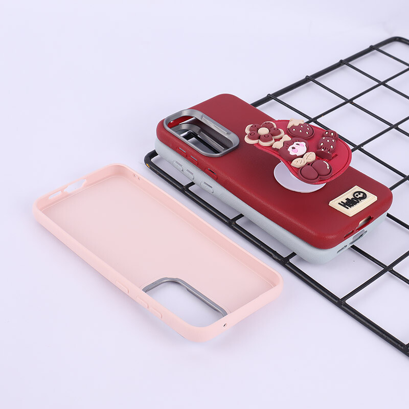 قاب چرمی ژله ای Leather سامسونگ Galaxy A55 پاپ سوکت دار