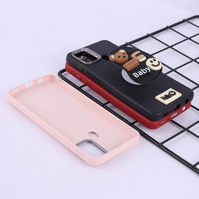 قاب چرمی ژله ای Leather سامسونگ Galaxy A21s پاپ سوکت دار