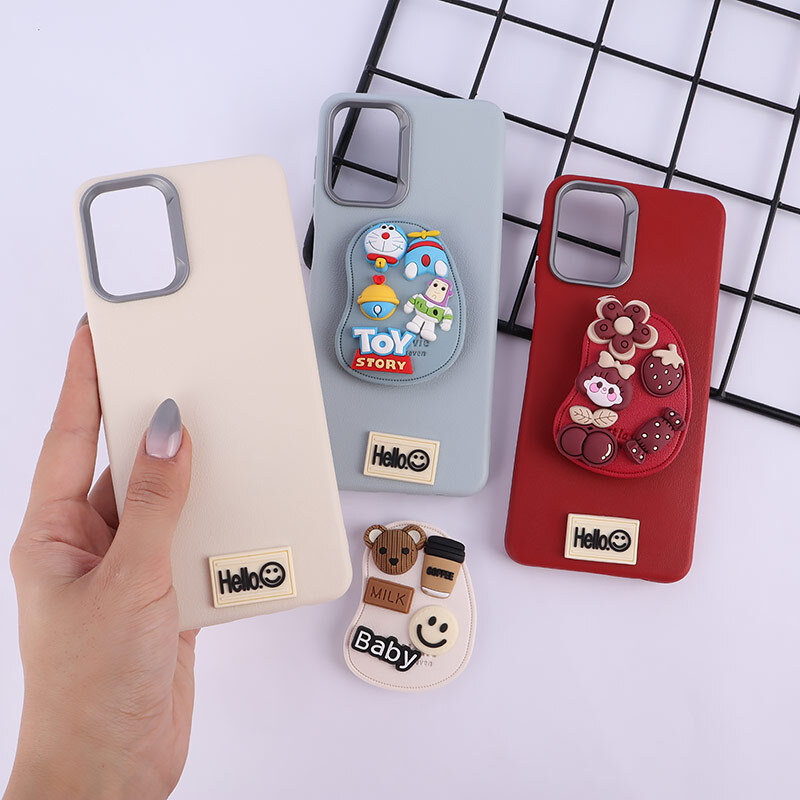 قاب چرمی ژله ای Leather سامسونگ Galaxy A12 / M12 پاپ سوکت دار