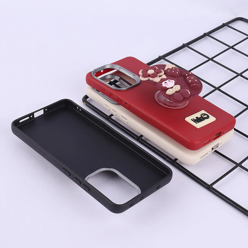قاب چرمی ژله ای Leather شیائومی Poco X7 Pro پاپ سوکت دار