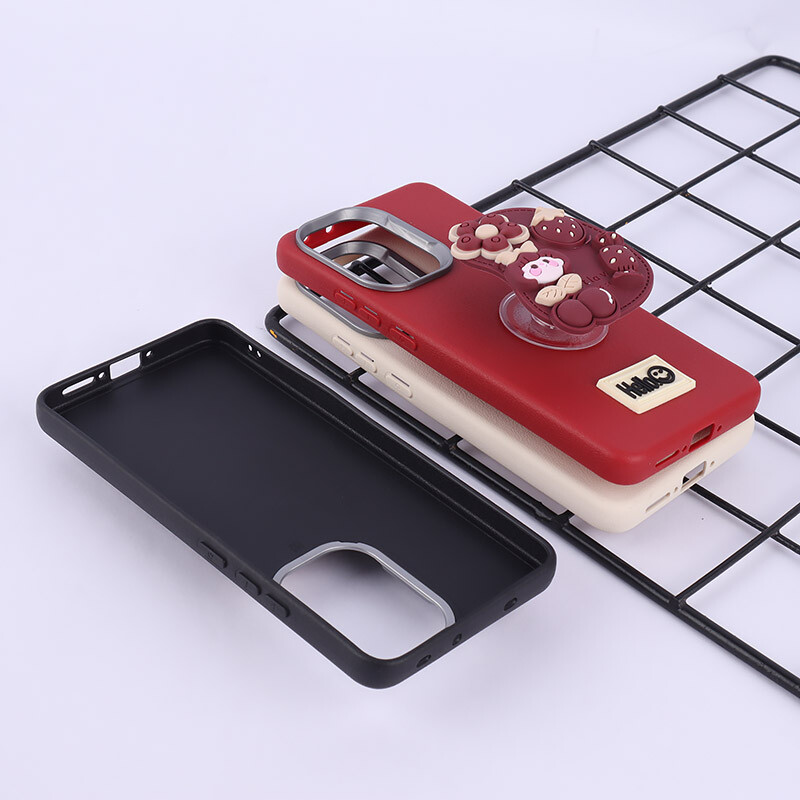 قاب چرمی ژله ای Leather شیائومی Poco X7 Pro پاپ سوکت دار