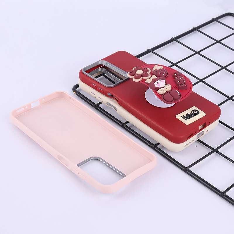قاب چرمی ژله ای Leather سامسونگ Galaxy A26 پاپ سوکت دار