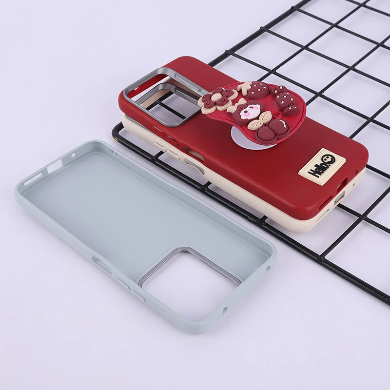 قاب چرمی ژله ای Leather شیائومی Redmi 13 4G / Redmi 13 5G پاپ سوکت دار