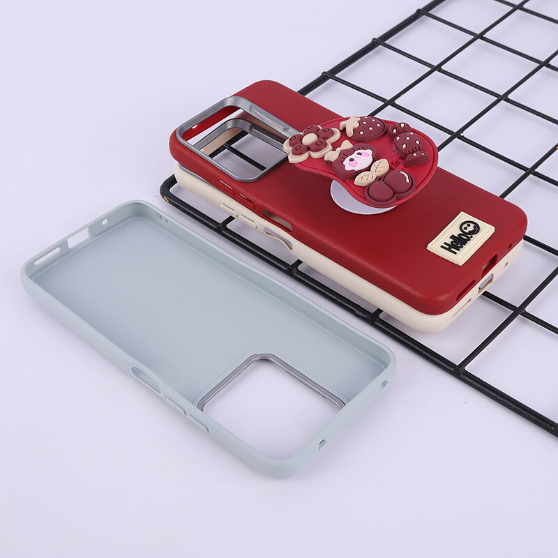 قاب چرمی ژله ای Leather شیائومی Redmi 13 4G / Redmi 13 5G پاپ سوکت دار