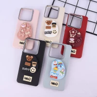 قاب چرمی ژله ای Leather شیائومی Redmi Note 14 پاپ سوکت دار