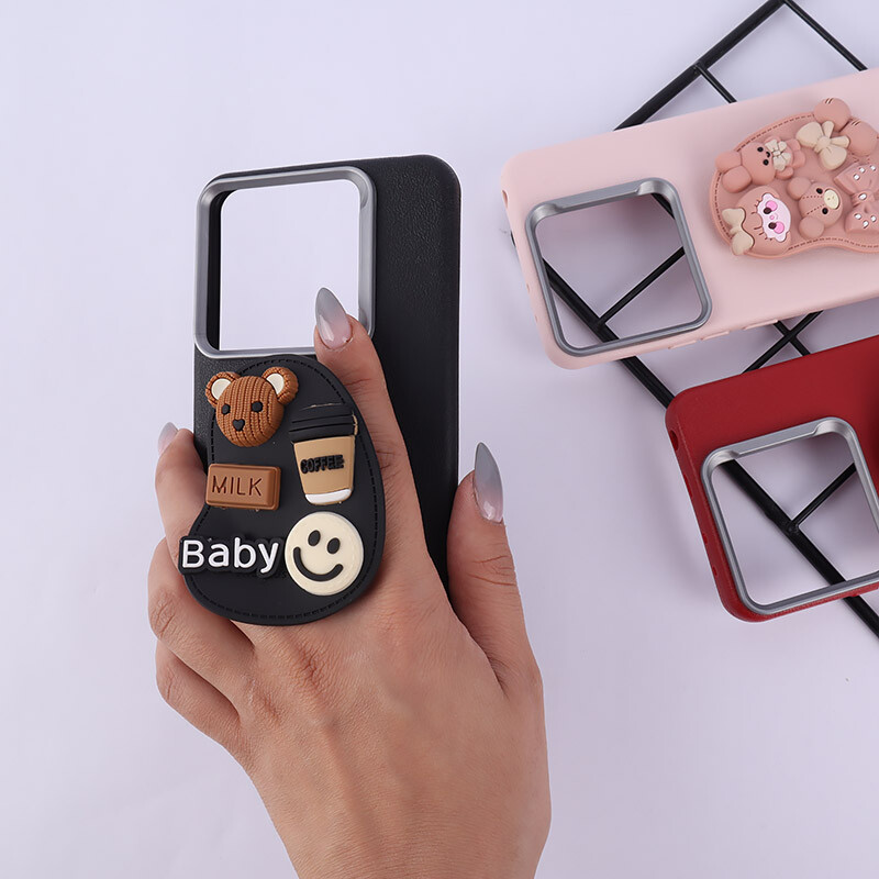 قاب چرمی ژله ای Leather شیائومی Redmi Note 14 پاپ سوکت دار