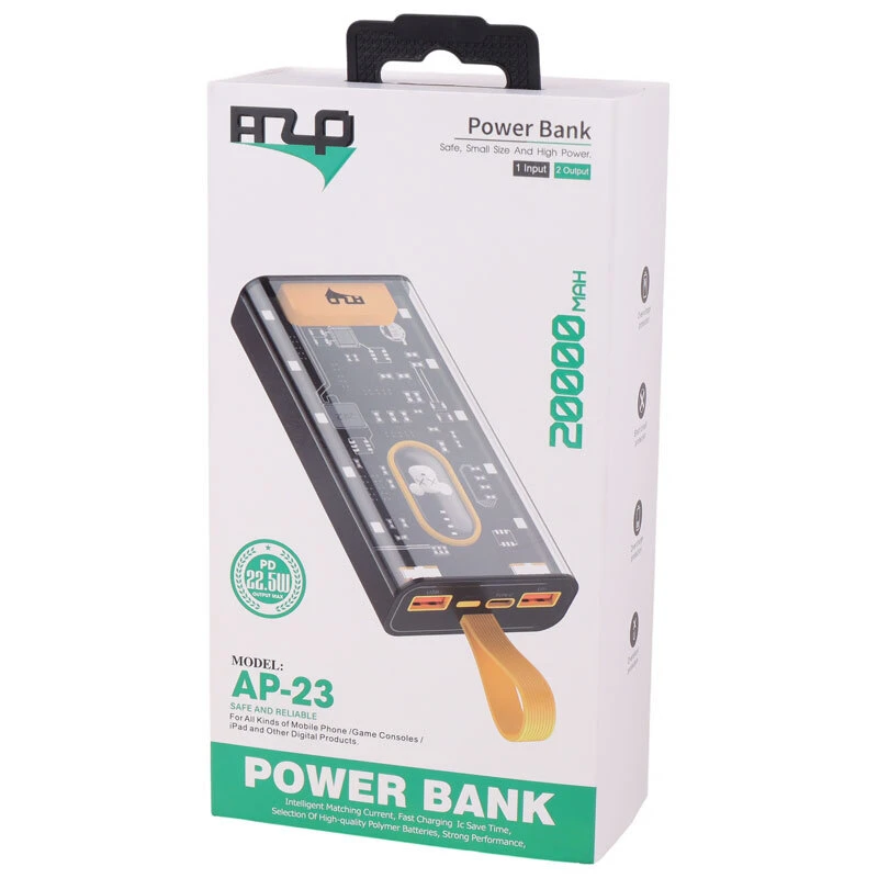 پاوربانک فست شارژ ای زد پی AP-23 PD 22.5W ظرفیت 20000 میلی آمپر ساعت