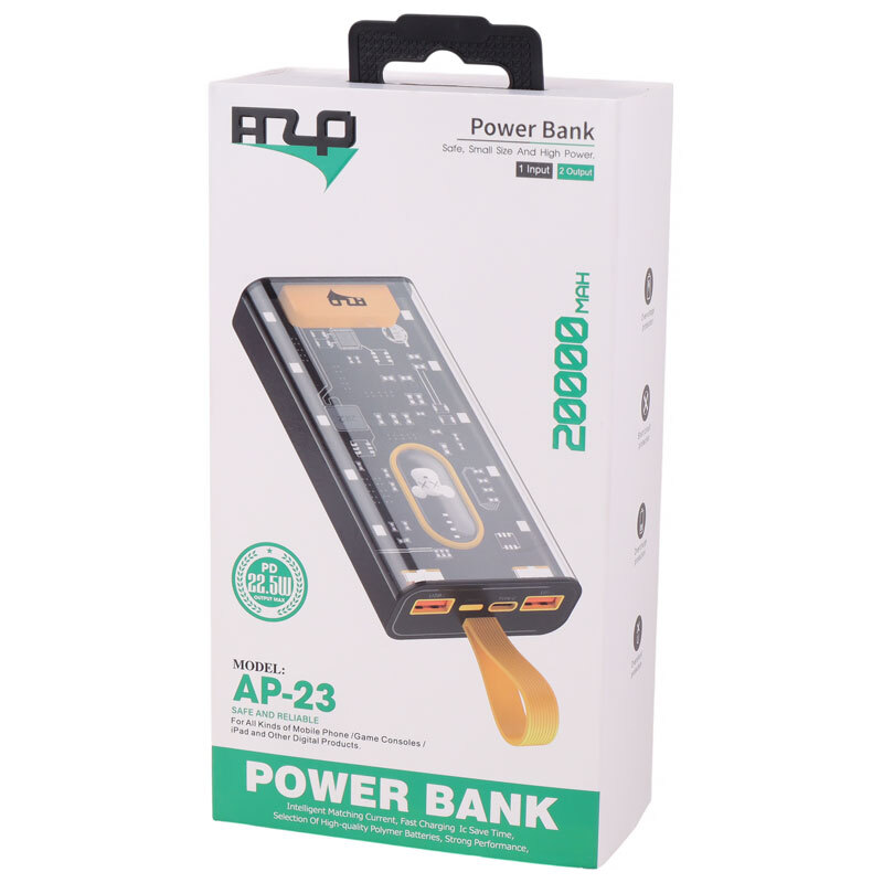 پاوربانک فست شارژ ای زد پی AP-23 PD 22.5W ظرفیت 20000 میلی آمپر ساعت