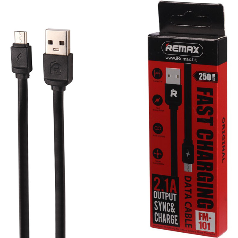 کابل کوتاه میکرو یو اس بی فست شارژ Remax FM-101 2.1A 25cm