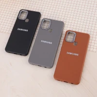 قاب چرمی ژله ای Leather سامسونگ Galaxy A21s لوگو متال