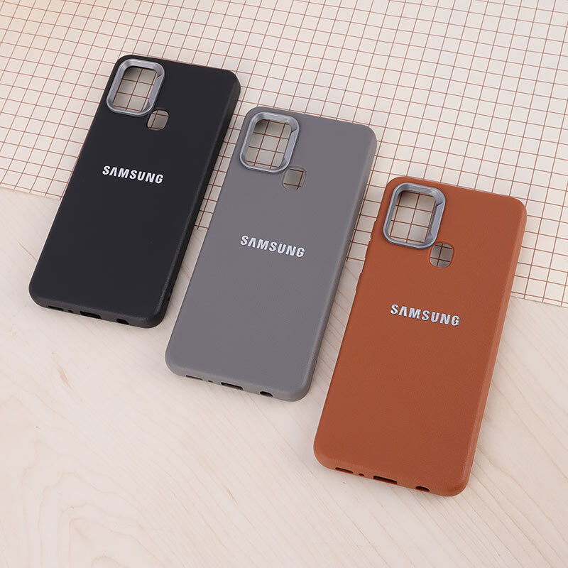 قاب چرمی ژله ای Leather سامسونگ Galaxy A21s لوگو متال