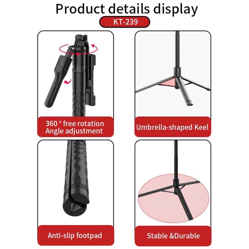 سه پایه و مونوپاد بلوتوثی Jmary KT-239